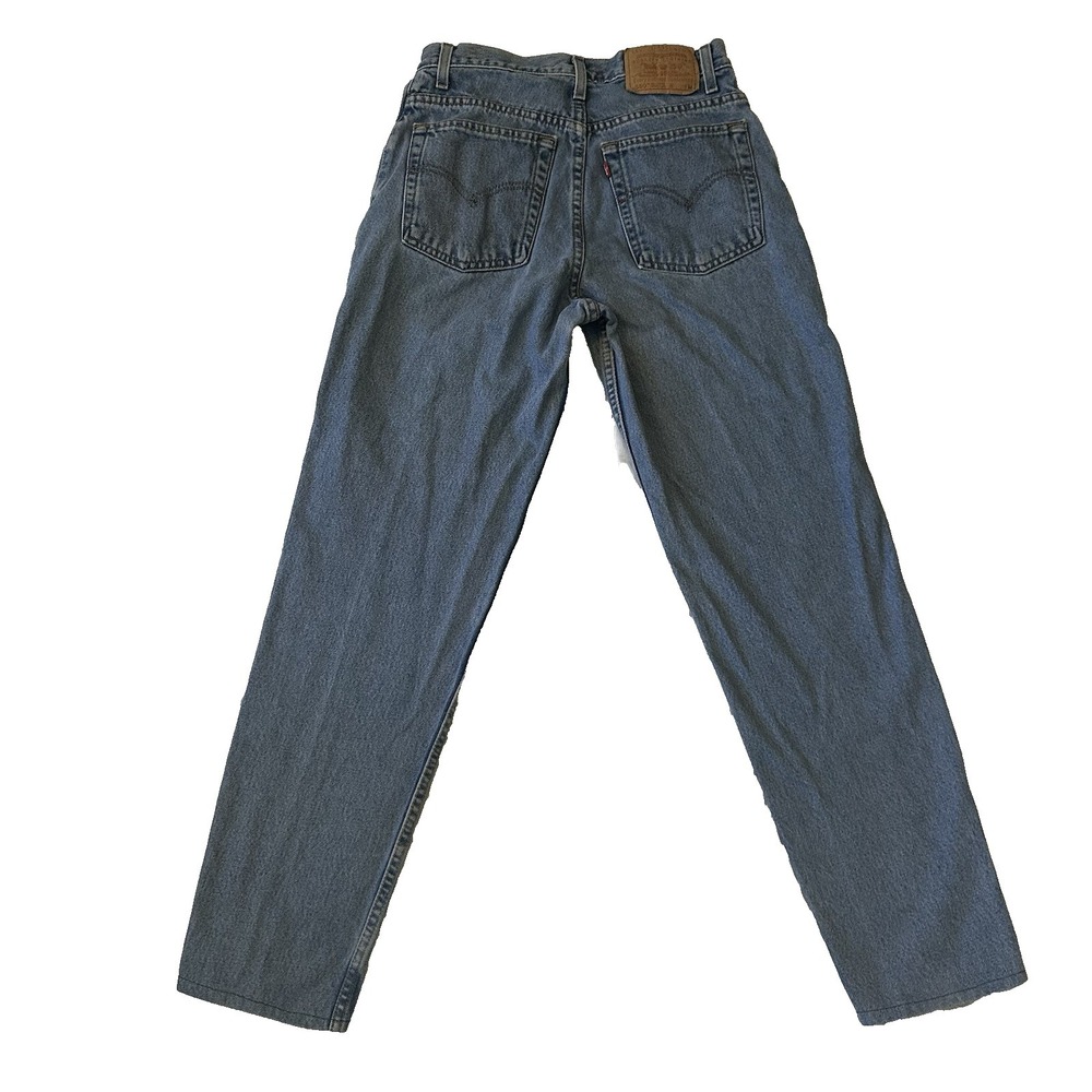 Levi's 550 Jeans Women's 9 JR M Blue Denim Relaxed Fit Tapered Hemmed Y2K 2000 - Picture 2 of 11
